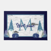 Paillasson Marine Dusty Blue Citrouilles Gnomes Aspen Bois ru (Devant)
