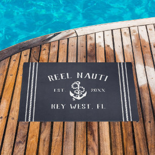 Paillasson Marine Rustic Ancre Nom personnalisé du bateau
