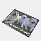 Paillasson Marionnette Golden Retriever avec des parents fier (Incliné)