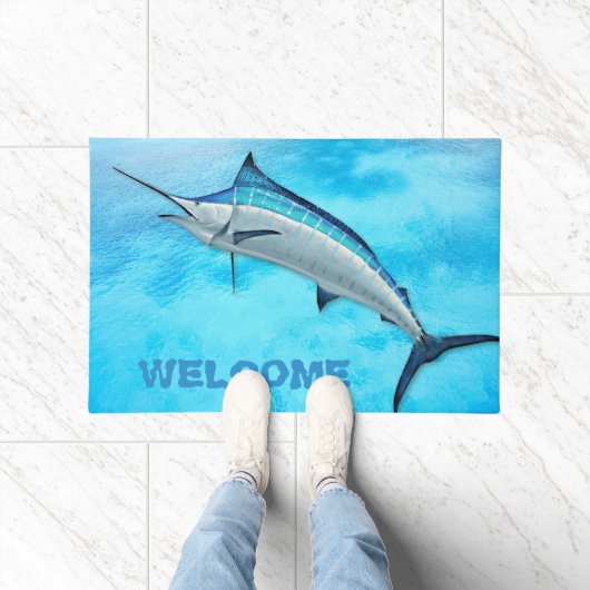 Paillasson Marlin Blue Water Sport Poisson Bienvenue (Intérieur)