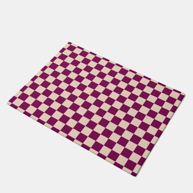 Paillasson Maroon and beige checkerboard pattern (Incliné)