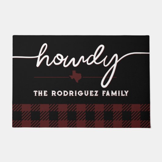 Paillasson Maroon Howdy Buffalo Plaid (Devant)