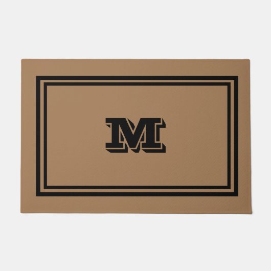 Paillasson Marron et noir monogrammé (Devant)