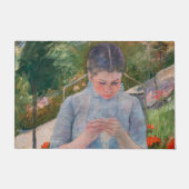 Paillasson Mary Cassatt - Fille couture dans un jardin (Devant)