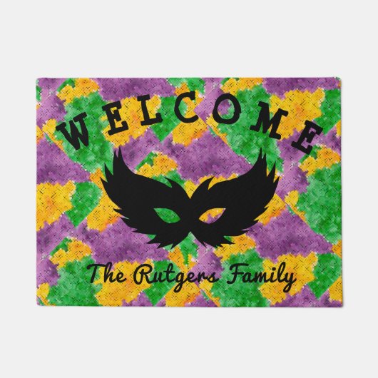 Paillasson Masque de camouflage de mardi gras (Devant)