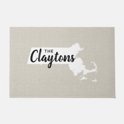 Paillasson Massachusetts Famille Monogramme État Porte (Devant)