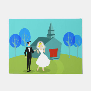 Paillasson Mat à deux portes Mariage rétro