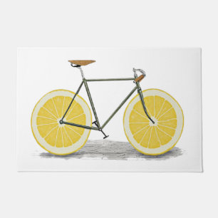 Paillasson Mat à Vélo au Citron Jaune, Fruit Amusant