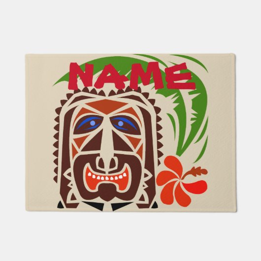 Paillasson Mat d'accueil, Tiki Bar.modifier le texte (Devant)