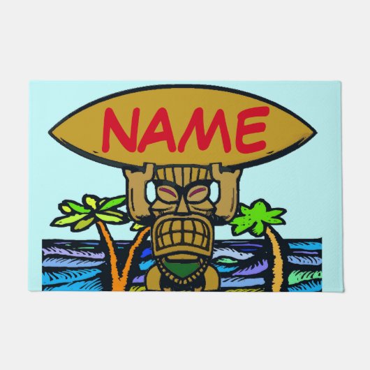 Paillasson Mat d'accueil, Tiki & Surf Board Doormat (Devant)