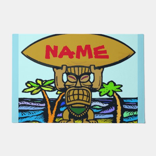 Paillasson Mat d'accueil, Tiki & Surf Board Doormat (Devant)