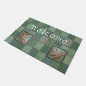 Paillasson Mat de bienvenue avec tuiles en feuille d'érable p (Incliné)