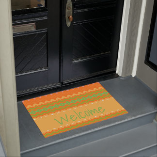 Paillasson Mat de bienvenue Orange Modern Print