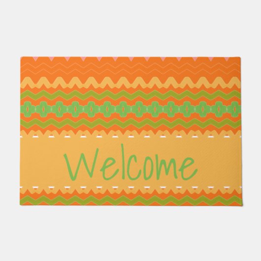 Paillasson Mat de bienvenue Orange Modern Print (Devant)