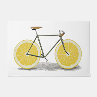 Paillasson Mat De Citron Jaune, Vélo Et Fruit
