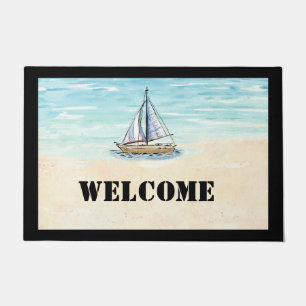 Paillasson Mat de la porte d'accueil du bateau à voile
