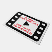 Paillasson Mat de la porte d'avertissement de surveillance (Incliné)