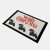 Paillasson Mat de la porte de Noël écossaise Terrier (Incliné)