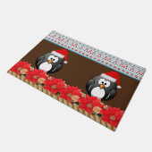 Paillasson Mat de la porte de Noël, Penguin (Incliné)