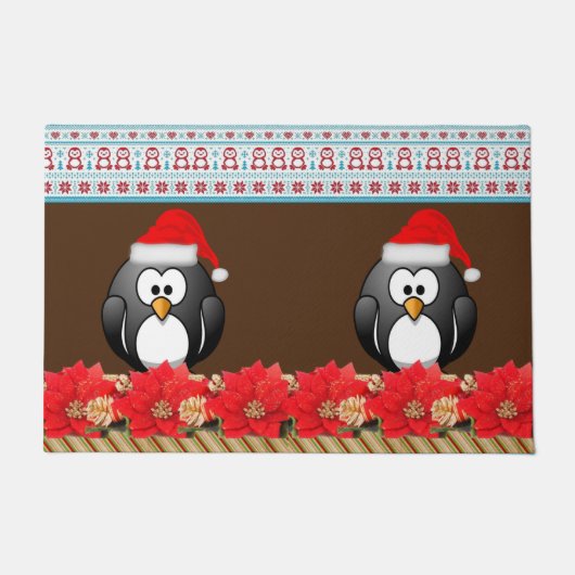 Paillasson Mat de la porte de Noël, Penguin (Devant)