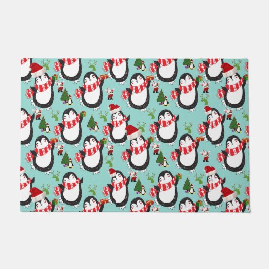 Paillasson Mat de la porte de Noël, Penguin (Devant)