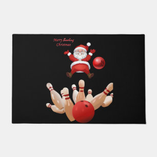 Paillasson Mat de la porte de Noël, Père Noël Bowling