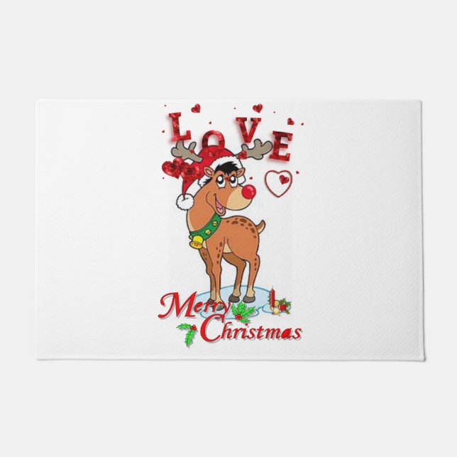 Paillasson Mat de la porte de Noël, Rindeer (Devant)