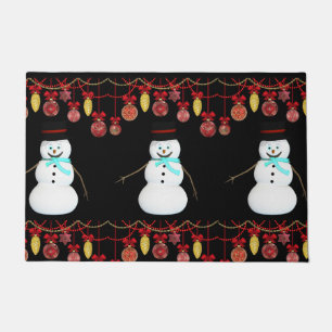 Paillasson Mat de la porte de Noël, Snowman
