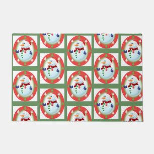 Paillasson Mat de la porte de Noël, Snowman
