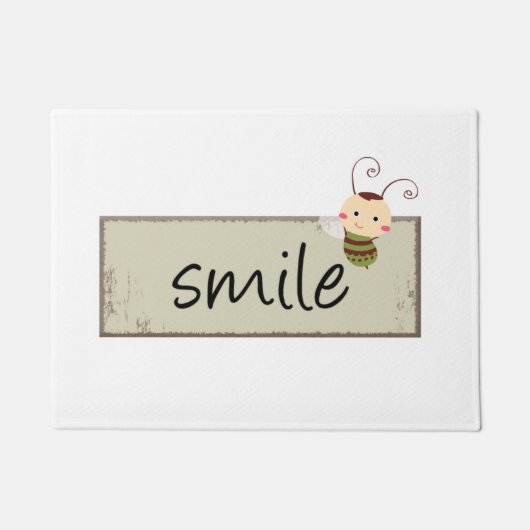 Paillasson Mat de la porte de sourire Bumblebee (Devant)