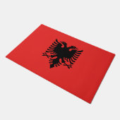 Paillasson Mat de la porte du drapeau d'Albanie (Incliné)