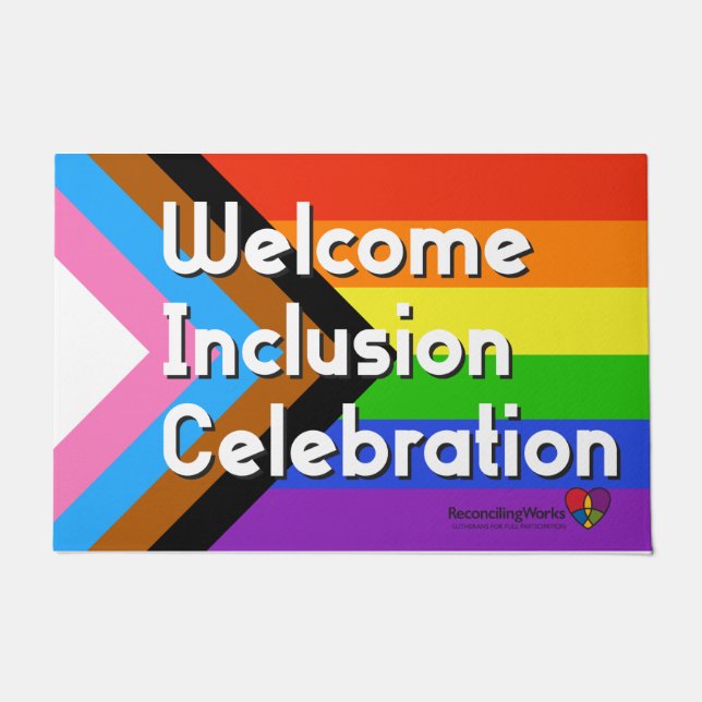 Paillasson Mat de la porte du drapeau de la FIERTÉ progressiv (Devant)