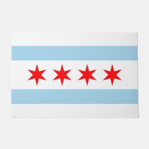 Paillasson Mat de porte avec drapeau de Chicago, Illinois