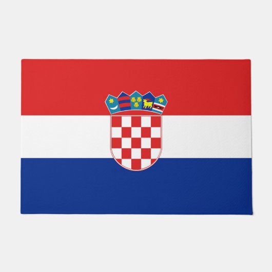 Paillasson Mat de porte avec drapeau de Croatie (Devant)