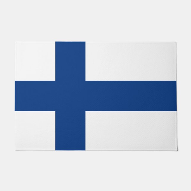 Paillasson Mat de porte avec Drapeau de Finlande (Devant)