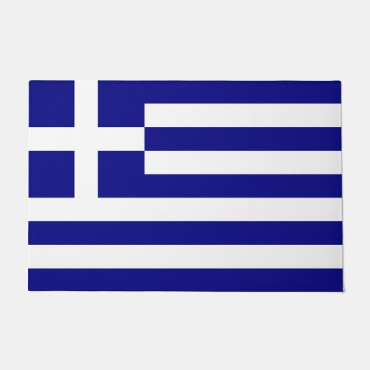 Paillasson Mat de porte avec drapeau de la Grèce (Devant)