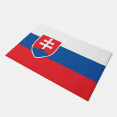 Paillasson Mat de porte avec drapeau de la Slovaquie (Incliné)
