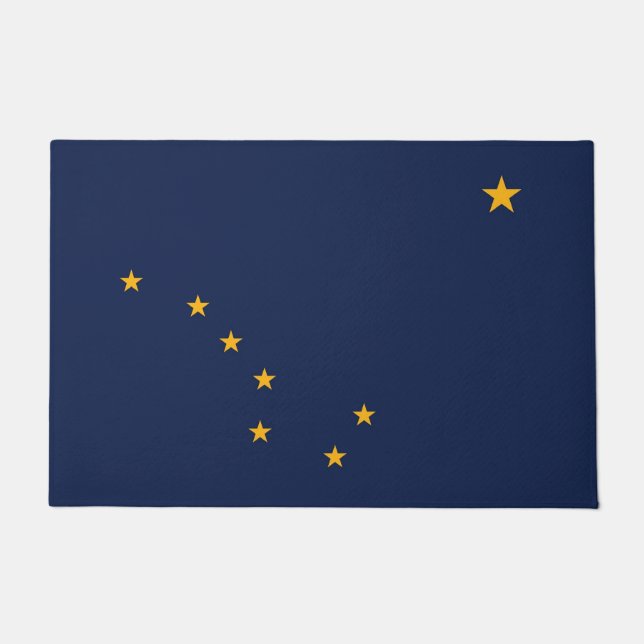 Paillasson Mat de porte avec drapeau de l'Alaska, États-Unis (Devant)