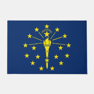 Paillasson Mat de porte avec drapeau de l'état de l'Indiana,