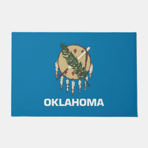 Paillasson Mat de porte avec drapeau de l'État de l'Oklahoma,