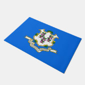 Paillasson Mat de porte avec drapeau de l'État du Connecticut (Incliné)