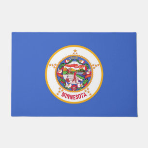 Paillasson Mat de porte avec drapeau de l'état du Minnesota,