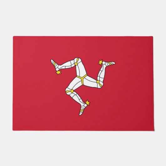 Paillasson Mat de porte avec drapeau de l'île de Man, Royaume (Devant)