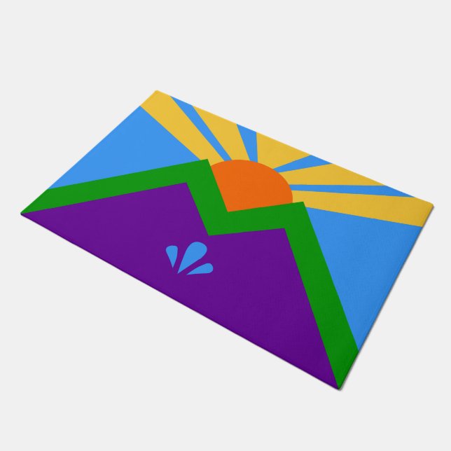 Paillasson Mat de porte avec drapeau de Manitou Springs, Colo (Incliné)