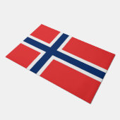 Paillasson Mat de porte avec Drapeau de Norvège (Incliné)