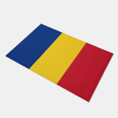 Paillasson Mat de porte avec drapeau de Roumanie (Incliné)