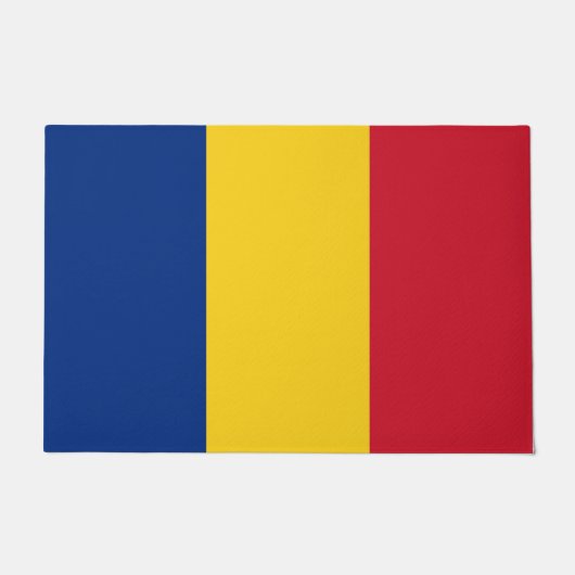 Paillasson Mat de porte avec drapeau de Roumanie (Devant)