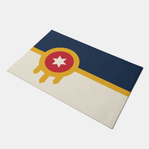 Paillasson Mat de porte avec drapeau de Tulsa, Oklahoma
