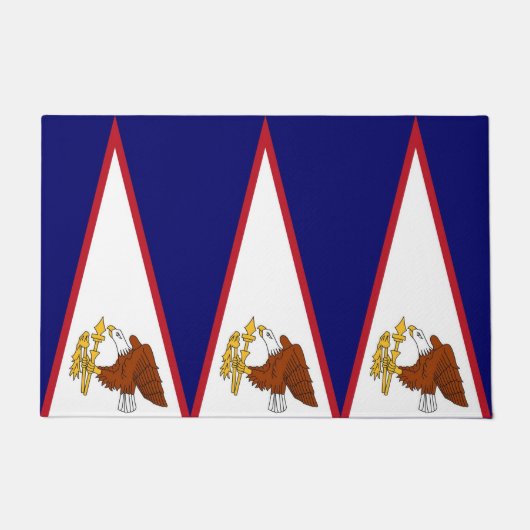 Paillasson Mat de porte avec Drapeau des Samoa américaines, U (Devant)