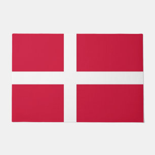 Paillasson Mat de porte avec drapeau du Danemark